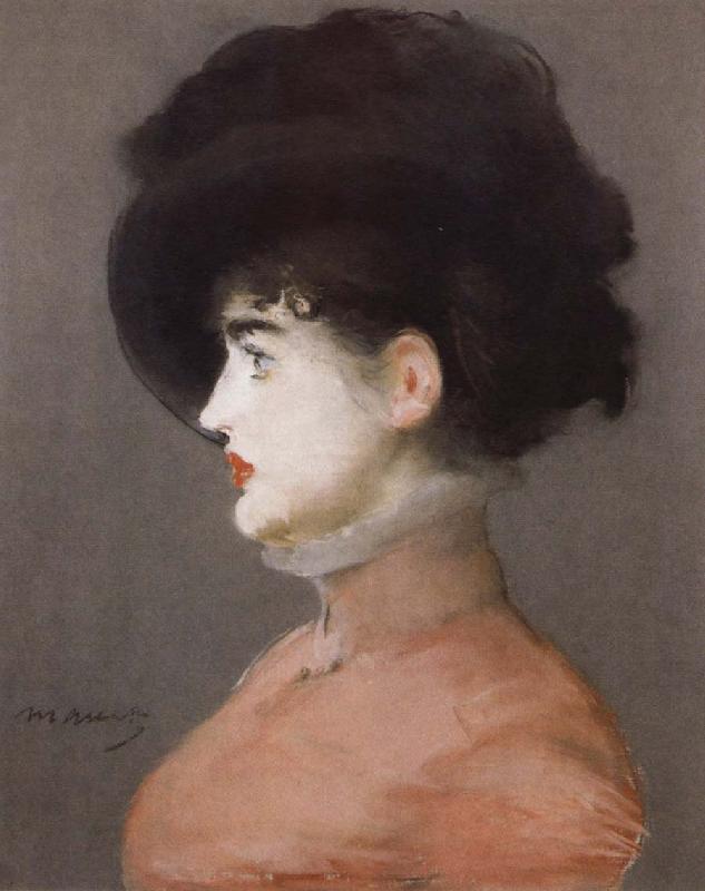 Edouard Manet Portrait of Irma Brunner in a Black Hat Sweden oil painting art